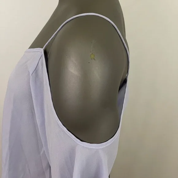 ASOS Top Women’s 4 Purple Flutter Sleeve Crop Semi Sheer Blouse Sexy - Picture 5 of 8